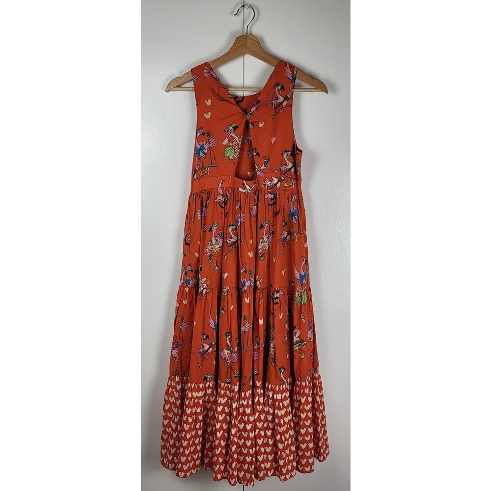 Stella McCartney Teen Flamingo Party Tiered Sleeveless Dress | Teens 14 - Picture 2 of 10